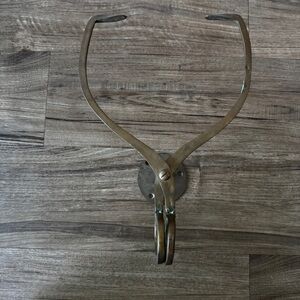 Vintage Solid Brass Wall Mount Ice Block Tongs Figurative Paper Towel Holder